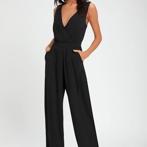 Lulus Kiska Black Lace Wide-leg Jumpsuit - Size XS